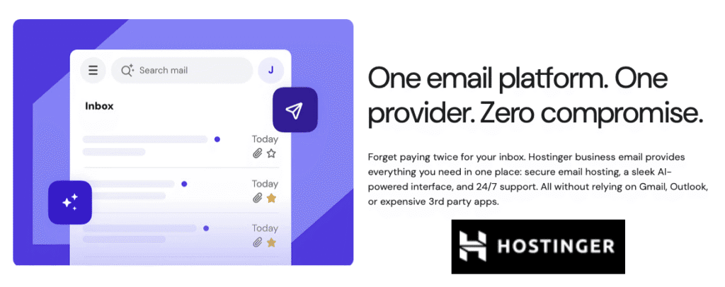 Hostinger Business Email dashboard