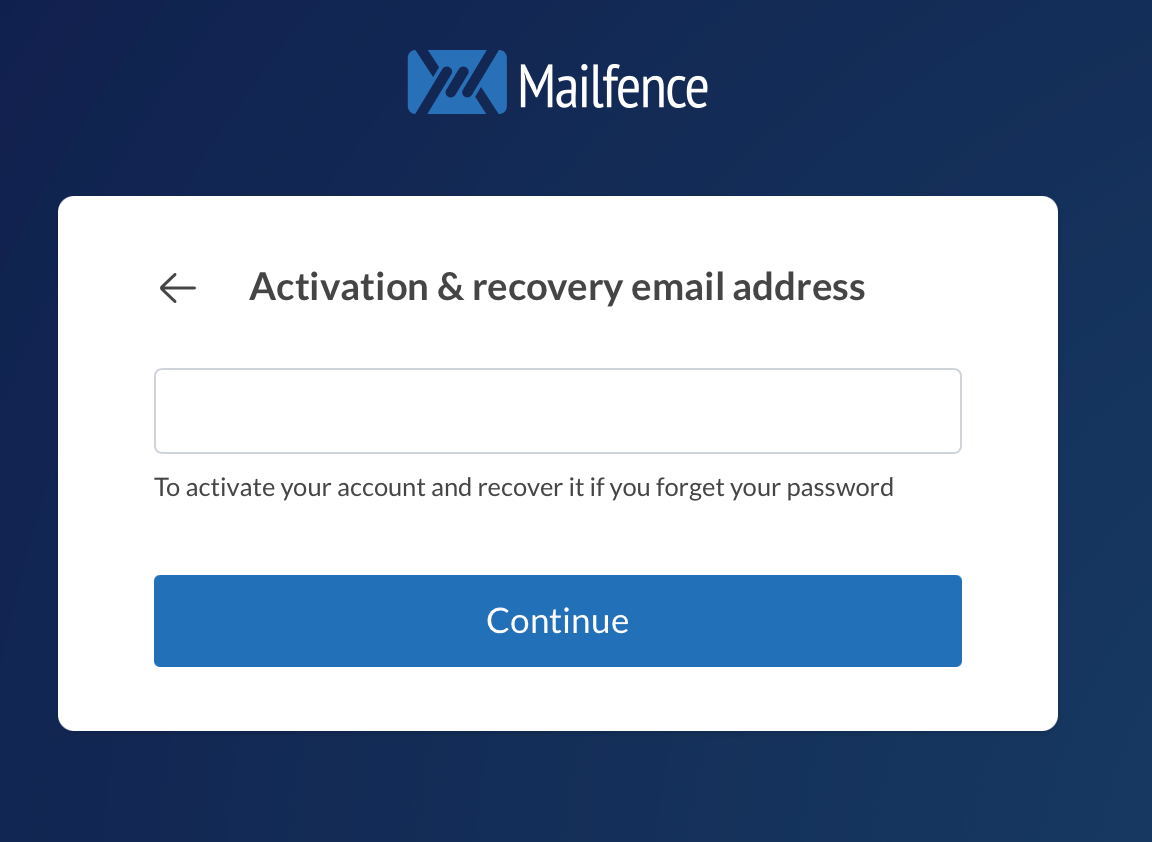 Mailfence vraagt om herstelmail