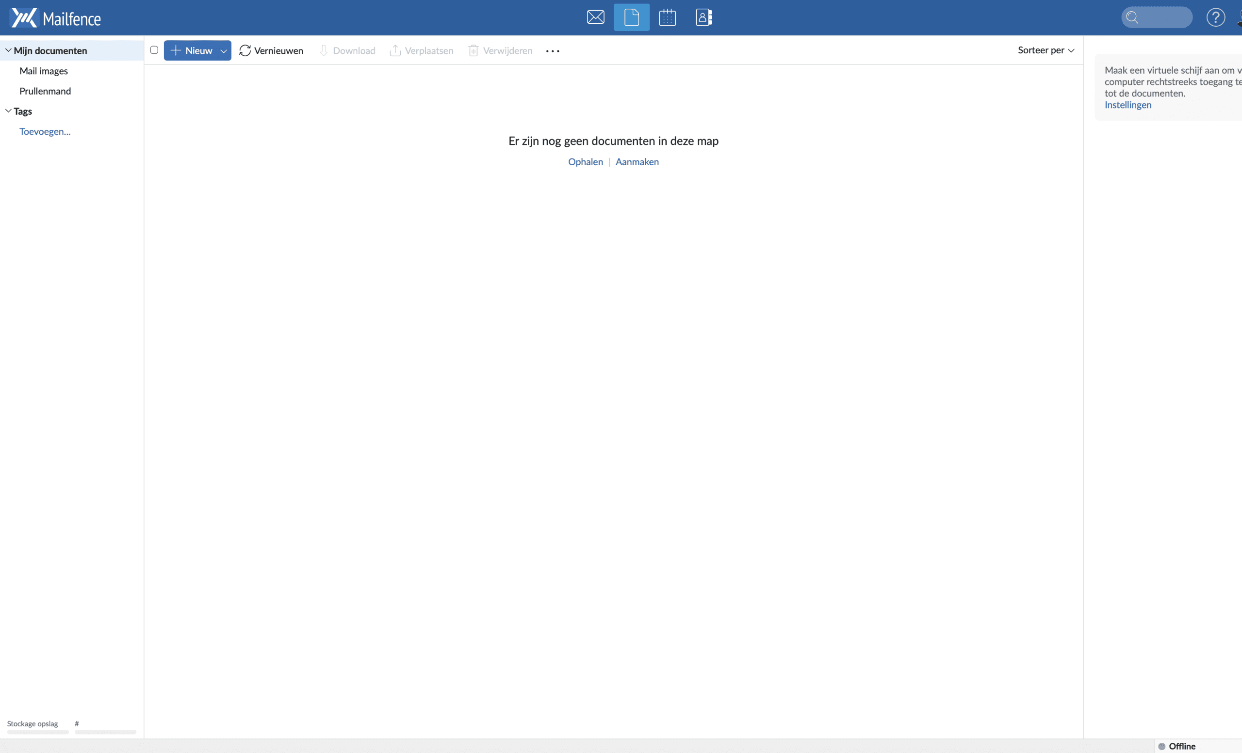 Mailfence documentopslag