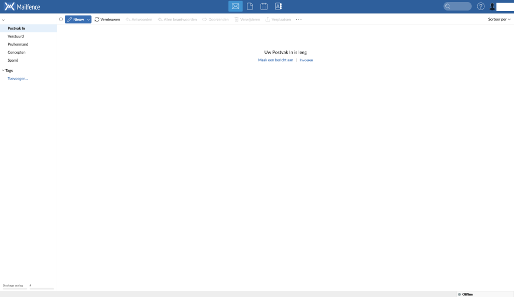 Mailfence inbox overzicht