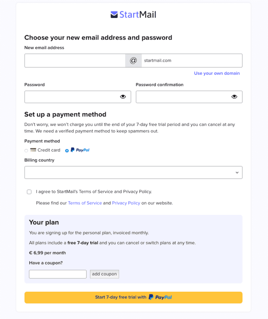 Een nieuw e-mailadres aanmaken