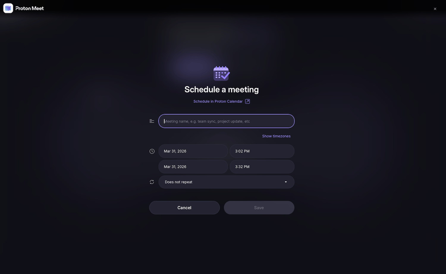 Proton Meet vergadering plannen