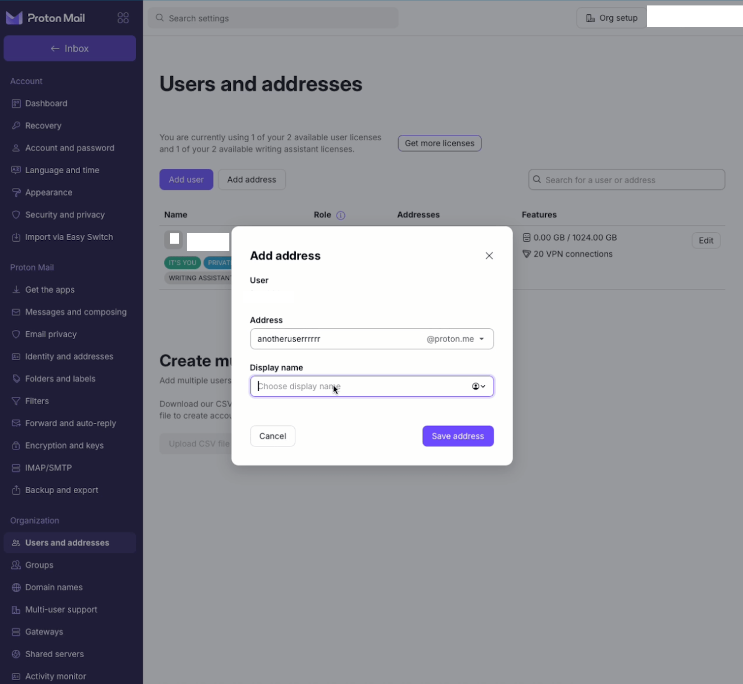 Nieuw e-mailadres toevoegen aan gebruiker